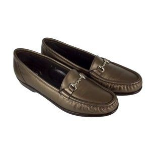 SAS Womens Slim Metro Bronze Slip On Loafer Comfort Shoes Horsebit size 7S